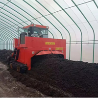 Machine à retourner le compost de type chenillé, alimentée au diesel, 66 kW, pour la fermentation anaérobie des déchets organiques, certifiée CE, pour la production d'engrais organique de haute qualité