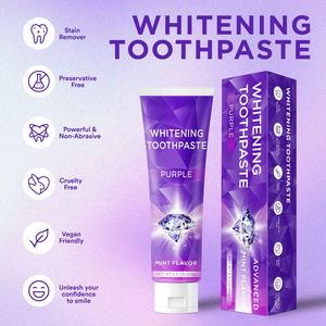 Campione gratuito Logo personalizzato all'ingrosso a buon mercato Anti-carie <span class=keywords><strong>denti</strong></span> sbiancamento alito fresco fluoro organico menta dentifricio - Product Image 2