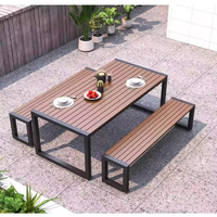 Ensemble de table et de chaises de jardin, design moderne simple, imperméable, résistant au soleil, mobile, pour 4 personnes, pour cour, parc