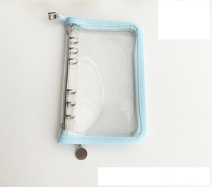 2024 venta al por mayor transparente lindo PVC plástico A6 carpeta cuadrada 6 anillas carpeta espiral 6 agujeros hoja suelta cremallera forrado cuaderno en blanco - Product Image 5
