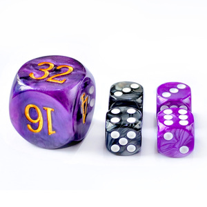 5pcs Set 30MM Backgammon Pearl Dice Set - 30MM (1 3/16 ") Large Backgammon Doubling <span class=keywords><strong>Cube</strong></span> Plus 4pcs 16MM Dice, Marbleized Colors - Product Image 4