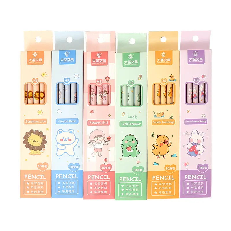 New arrivals 2023 china cheap sale back to school stationery Cartoon cute HB wood pencil art set for Writing and drawing