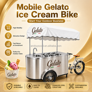 Chariot à glaces italiennes professionnel avec roues, chariot mobile pour la vente <span class=keywords><strong>de</strong></span> glaces lors <span class=keywords><strong>de</strong></span> festivals en plein air - Product Image 2