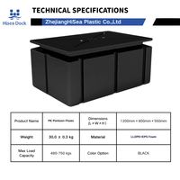 Pontons flottants Hisea Dock en HDPE et mousse EPS, résistants aux UV, haute flottabilité, avec charnières pour maisons flottantes marines