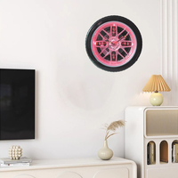 Design de mode Grande taille Reloj De Pared Lumière LED Forme de pneu Horloge murale décorative