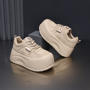 <span class=keywords><strong>Scarpe</strong></span> da <span class=keywords><strong>donna</strong></span> casual leggere bianche con plateau e suola spessa in schiuma antiscivolo, rialzanti, con design accattivante, ideali per l'autunno - Product Image 4