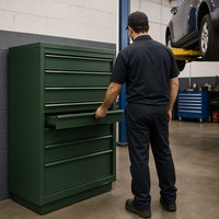 Armoire de rangement d'outils en métal robuste pour atelier et garage, casier en acier, taille et couleur personnalisées, revêtement en poudre, petite série OEM