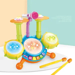 Elektronisches Schlagzeug Set Pädagogisches Musik instrument Spielzeug Plastik DrumToys Kids Performer Jazz Drum Set