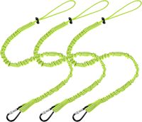 Cordon de sécurité rétractable robuste anti-chute pour outils, en polyester, avec mousqueton en caoutchouc, étanche, anti-perte, cordon élastique réglable