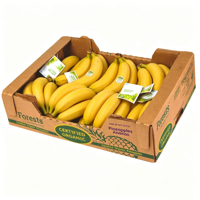 Boîte d'expédition de fruits en carton ondulé kraft personnalisée avec logo, pour avocat, myrtille, banane, fruits et légumes