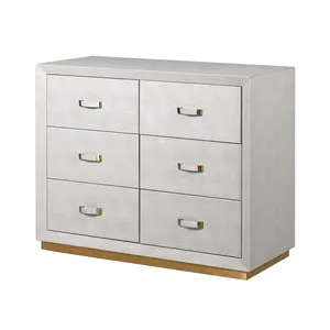 Wooden PU leather upholstery Cabinet 6 Door Buffet Sideboard With Wholesale Price living room white cabinets