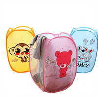 Panier à linge pliable portable en polyester à imprimé de dessin animé pour enfants de style américain, pour la chambre à coucher, le rangement intérieur et extérieur