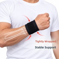 Attelle de poignet sportive élastique en fibre de polyester, anti-entorse, conception enveloppante, compression réglable, fermeture auto-agrippante, soutien