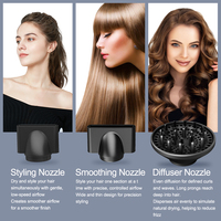 Pengering Rambut Profesional Salon 1800W BLDC Motor 3-Kecepatan Ionik Inframerah dengan Nozzle Konsentrator untuk Penggunaan Hotel & RV Luar Ruangan