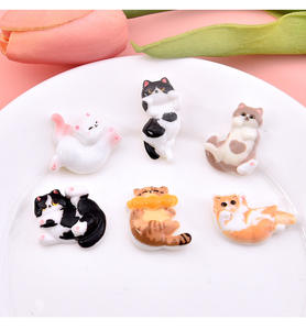 Accesorios de Resina con Forma de <span class=keywords><strong>Gato</strong></span>, Adhesivos Decorativos para Refrigerador, Carcasas de Teléfono y Escritorio, Material para Manualidades - Product Image 4