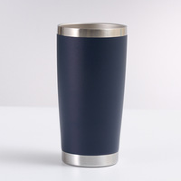 Mug de voyage isotherme en acier inoxydable à double paroi, noir moderne, 20 oz, avec logo personnalisé, revêtement poudré, écologique, pour cadeaux promotionnels