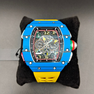 RM65-01 Men's Carbon Fiber <b>Chronograph</b> <b>Automatic</b> Mechanical Watch, 41mm, Colorful Sporty Fashion Watch - Product Image 1