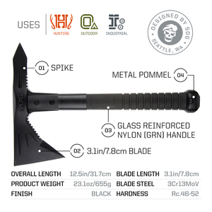 Hache tactique SOG Tomahawk - Mini hache tactique Voodoo Hawk pour la survie, les sports et le camping (F183N-CP) - Product Image 2