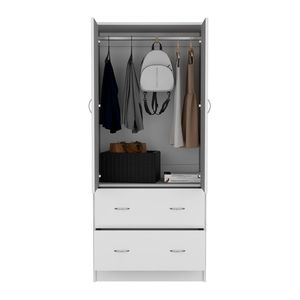 DB Armoire Edie Armario de madera blanco para dormitorio Almacenamiento de ropa plegable para uso en el hogar o el apartamento - Product Image 4