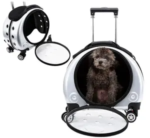 Carrito de 4 ruedas de lujo expandible para mascotas, mochila transportadora para perros, nuevo diseño