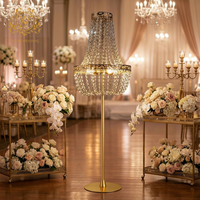 Lampe de table moderne en cristal de haute qualité Mank pour mariage, rechargeable par USB, hauteur réglable 115 cm, pour événements de mariage