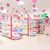 Estantes de metal ligeros de malla de doble cara de fabricante de Vietnam para supermercado, estantería de tienda de góndola de exhibición personalizada
