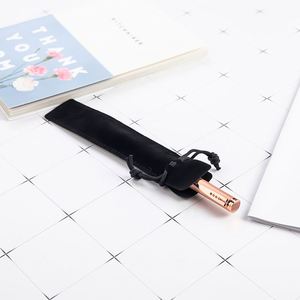 Recyclable Velvet Pen Drawstring <b>Bags</b> 3.5x17.5cm Long Pouch for Pencils and Stationery Custom Size Logo Printing Wholesale - Product Image 6
