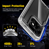 Coque de protection transparente colorée 3 en 1 pour TECNO Spark 10C Coque triple transparente robuste pour TECNO Spark 20 Pro Plus