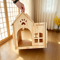 Maison pour chat en bois massif naturel, grand lit en bois pour chat, abri pour chat d'intérieur, mobilier de luxe pour animaux de compagnie pour magasin de chats