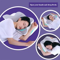 Oreiller cervical ergonomique en mousse à mémoire de forme en forme de papillon pour soulager les douleurs cervicales, réglable et amovible, vente en gros