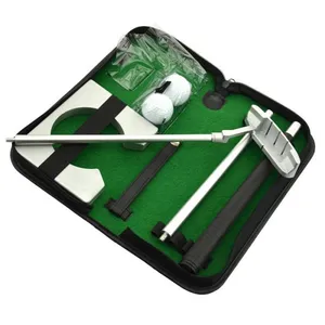 Bulk Groothandel Pu Lederen Golf Putter Cadeau Set Executive Office Golf Set Draagbare Golf Cadeau Set Met Ballen En Aluminium Putter