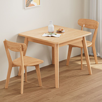 Ensemble table et chaises carrées en bois massif, meubles de maison stables et adaptés aux appartements