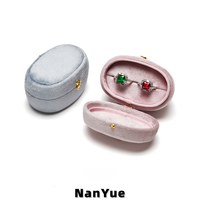 Nouvelle boîte à bagues ovale de luxe en velours, style vintage, avec fermoir métallique, portable, pour mariage, fiançailles, rangement de bijoux, boîte cadeau, vente en gros