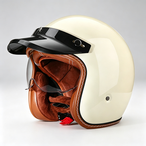<span class=keywords><strong>Casco</strong></span> de Motocicleta Abierto 3/4 Retro <span class=keywords><strong>Vintage</strong></span> con Certificación DOT, Visera Doble Antivaho, Carcasa de ABS, Acolchado de EPS, Estilo Cafe Racer y Scooter - Product Image 5
