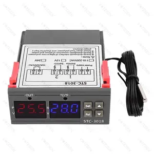 STC-3018 LEDデジタル温度コントローラーサーモスタット温度調節器インキュベーター12V 24V 110V 220V