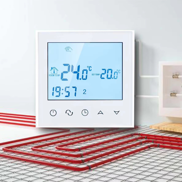Hysen Tuya WiFi Smart Thermostat 5/2 Programmable Heating Cooling System PEX for Hotel Use Mobile Phone Control LED Display