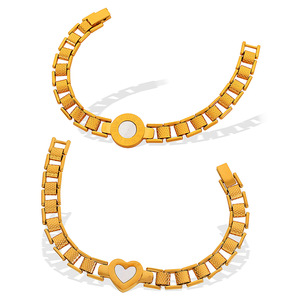 Heart Shape Roman Numeral <b>Bracelet</b> Gold Plated Women's Jewelry Gift Fashion Cuff <b>Bracelets</b> - Product Image 5