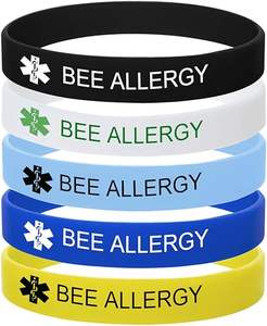 Personalizzato in gomma di Silicone e sopravvissuto al contatto di emergenza braccialetto di diabete classico inciso allarme medico allergia ai farmaci alimentari - Product Image 3