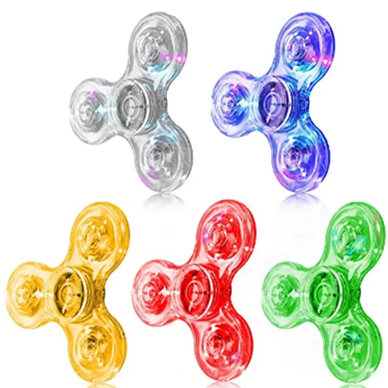 Hot Sale Stress Relief Toys Plastic Game Spinners Luminous LED light Fidget Spinner Hand Spinners for Adult Kids