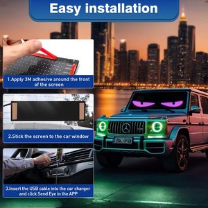 ไฟ LED Devil Eyes ของ Sasecgo ขนาด 15x4 นิ้ว เปลี่ยนสีได้ ตั้งโปรแกรมได้ สำหรับติดกระจกรถยนต์ ใช้ได้กับรถยนต์ทั่วไป - Product Image 5