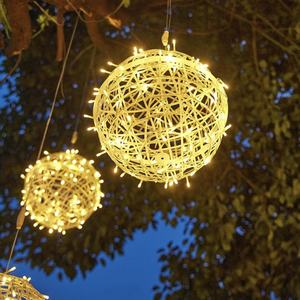 <span class=keywords><strong>Boule</strong></span> de rotin <span class=keywords><strong>lumineuse</strong></span> étanche IP44 pour décoration de Noël, nouvelle <span class=keywords><strong>boule</strong></span> de rotin LED pour extérieur et intérieur, idéale pour les suspensions de festival - Product Image 5
