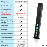 Multimeter Digital MESTEK NCV 2000 Counts, Multimeter Tegangan AC/DC dengan Soket Tester RCD 30mA dan Detektor Tegangan