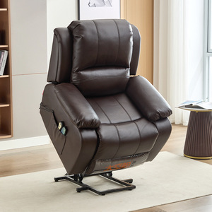<b>Electric</b> Recliner Chair Single Person Genuine Leather Adjustable Height For Adults And Elderly - Product Image 2