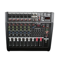 Console de mixage professionnelle 4/6/8 canaux 250W avec 99 effets, USB, égaliseur 5 bandes et enregistreur intégré pour les soirées