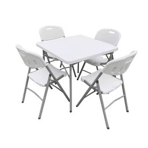 <strong>Foldable</strong> Canteen Furniture Restaurant <strong>Table</strong> Wooden Dining Desk <strong>Table</strong> with Strong Steel Frame <strong>and</strong> Plywood <strong>Chairs</strong> Seat - Product Image 4