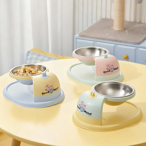 Comedero Elevado para Gatos Good Mood, de Acero Inoxidable, con Base Antideslizante y Diseño Colorido - Product Image 1