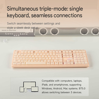 New 108-Space RGB USB-C Wireless ABS Plastic Hot-Swap Projection Keyboard Spherical Keycaps 19-Key Anti-Ghosting Membrane