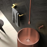 Robinet de lavabo mural moderne en laiton céramique à capteur tactile, monotrou, monocommande, forme goutte d'eau