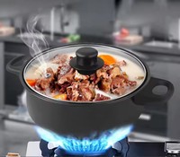 MHK56 en stock, 13 pièces, ustensiles de cuisine en fonte noire, outils de cuisson, batterie de cuisine antiadhésive avec casseroles et poêles et couvercles