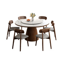 Massivholz Runder Esstisch mit Drehteller Modernes Schlichtheit-Design für Hotel/Restaurant und Kleine Wohnungen
